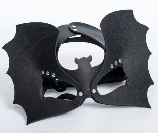 Черная кожаная маска на глаза  Летучая мышь - Sitabella - купить с доставкой в Рязани