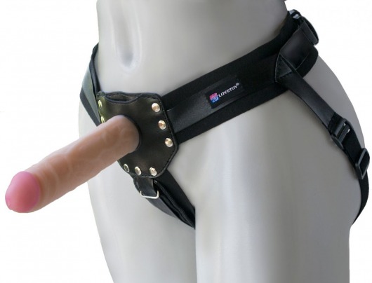 Черный пояс-трусики с двумя насадками  Экзотик-Linda  - 15,5 и 10,5 см. - LOVETOY (А-Полимер) - купить с доставкой в Рязани