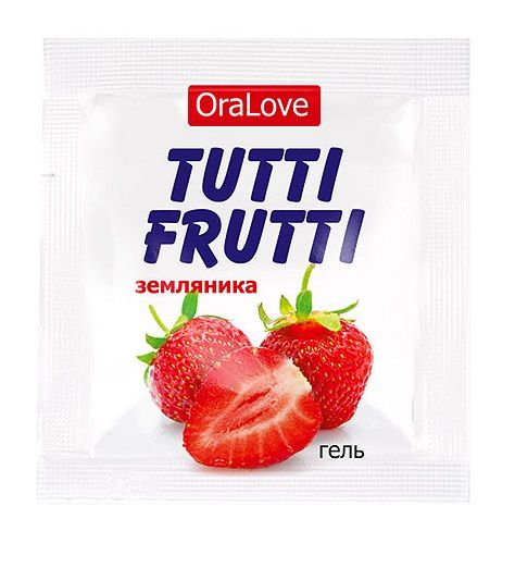 Пробник гель-смазки Tutti-frutti с земляничным вкусом - 4 гр. - Биоритм - купить с доставкой в Рязани