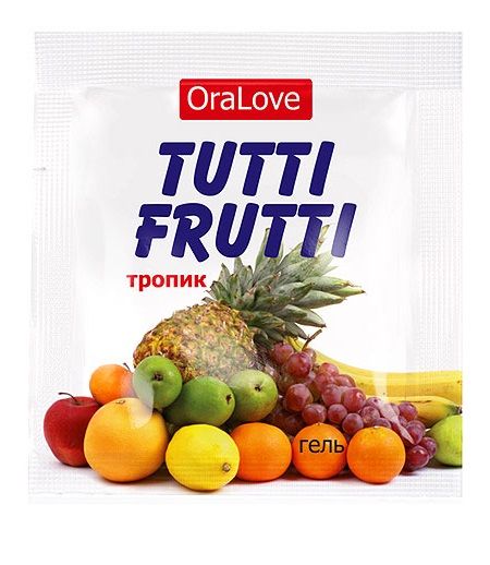 Пробник гель-смазки Tutti-frutti со вкусом тропических фруктов - 4 гр. - Биоритм - купить с доставкой в Рязани