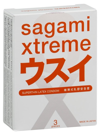 Ультратонкие презервативы Sagami Xtreme SUPERTHIN - 3 шт. - Sagami - купить с доставкой в Рязани