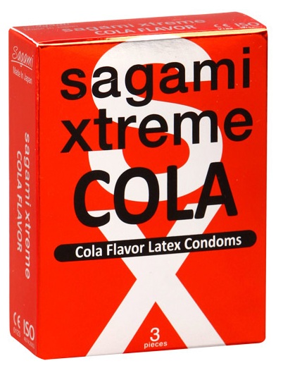 Ароматизированные презервативы Sagami Xtreme COLA - 3 шт. - Sagami - купить с доставкой в Рязани