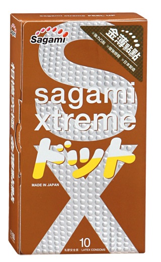 Презервативы Sagami Xtreme FEEL UP с точечной текстурой и линиями прилегания - 10 шт. - Sagami - купить с доставкой в Рязани