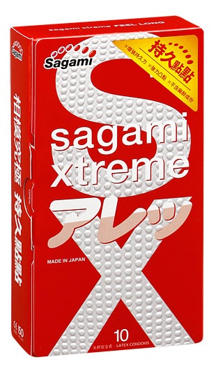 Утолщенные презервативы Sagami Xtreme Feel Long с точками - 10 шт. - Sagami - купить с доставкой в Рязани