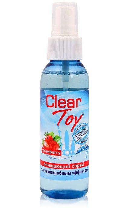 Очищающий спрей для игрушек CLEAR TOY Strawberry - 100 мл. - Биоритм - купить с доставкой в Рязани