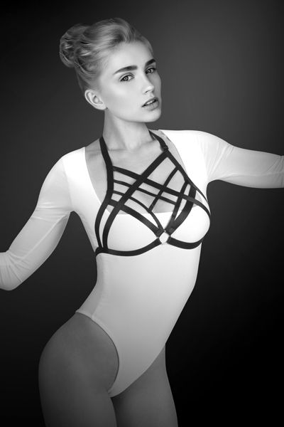 Черная упряжь на грудь Clara - Bijoux Pour Toi - купить с доставкой в Рязани