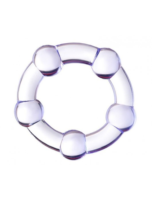 Фиолетовое эрекционное кольцо на пенис с бусинами - Штучки-дрючки - в Рязани купить с доставкой