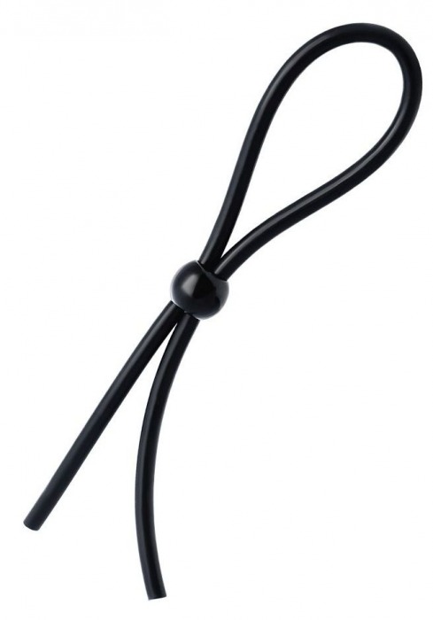 Черное лассо на пенис с одной бусиной - A-toys - в Рязани купить с доставкой