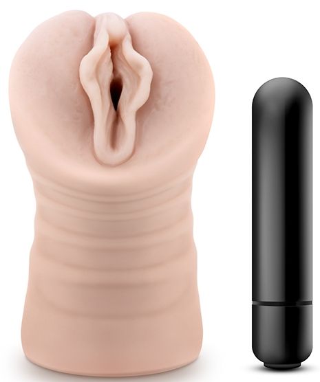 Телесный мастурбатор-вагина с вибропулей Ashley - Blush Novelties - в Рязани купить с доставкой