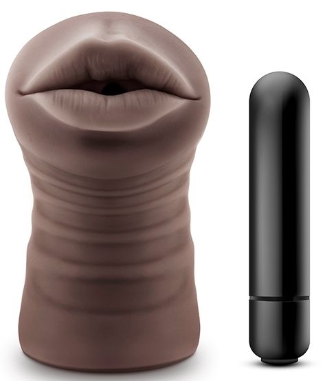 Коричневый мастурбатор-ротик Heather - Blush Novelties - в Рязани купить с доставкой
