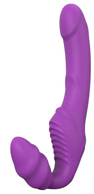 Фиолетовый безремневой вибрострапон DOUBLE DIPPER - Dream Toys - купить с доставкой в Рязани