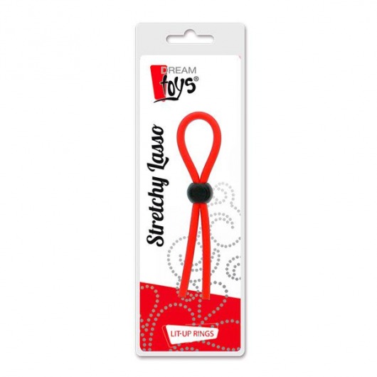 Красное эрекционное лассо с одной бусинкой-утяжкой STRETCHY THICK LASSO - Dream Toys - в Рязани купить с доставкой