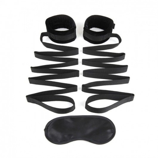 Чёрные манжеты для фиксации на кровати Bondage Bed Strap - Lux Fetish - купить с доставкой в Рязани