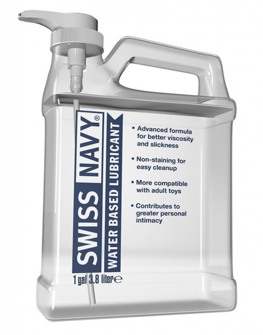 Канистра лубриканта Swiss Navy Water Based Lube на водной основе - 3,8 л. - Swiss navy - купить с доставкой в Рязани