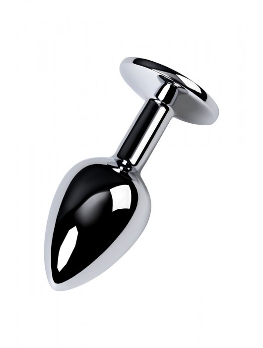 Серебристая конусовидная анальная пробка с фиолетовым кристаллом - 7 см. - ToyFa - купить с доставкой в Рязани