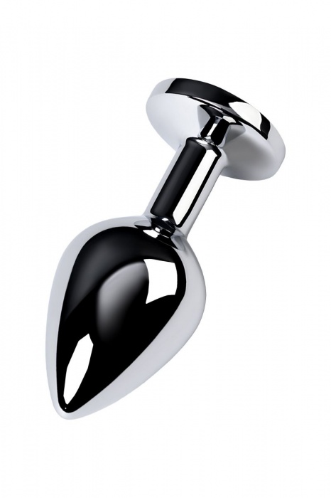 Серебристая конусовидная анальная пробка с голубым кристаллом - 8 см. - ToyFa - купить с доставкой в Рязани