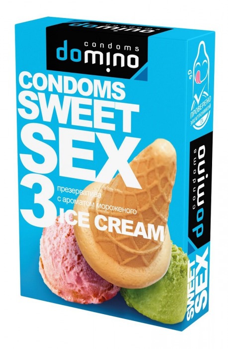 Презервативы для орального секса DOMINO Sweet Sex с ароматом мороженого - 3 шт. - Domino - купить с доставкой в Рязани