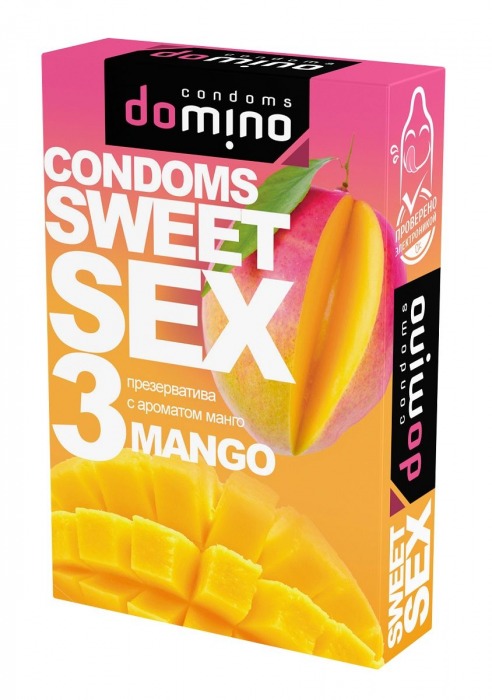 Презервативы для орального секса DOMINO Sweet Sex с ароматом манго - 3 шт. - Domino - купить с доставкой в Рязани