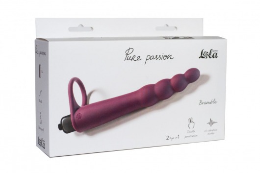 Бордовая вибронасадка для двойного проникновения Bramble - 16,5 см. - Lola Games - купить с доставкой в Рязани