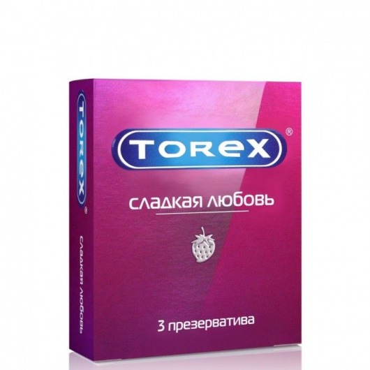 Презервативы Torex  Сладкая любовь  с ароматом клубники - 3 шт. - Torex - купить с доставкой в Рязани