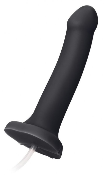 Черный фаллос с имитацией эякуляции Silicon Cum Dildo L - 19,6 см. - Strap-on-me - купить с доставкой в Рязани