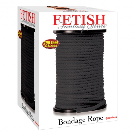 Черная веревка для связывания Bondage Rope - 60,9 м. - Pipedream - купить с доставкой в Рязани