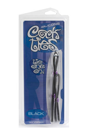 Набор черных эрекционных колец Cock ties - Doc Johnson - в Рязани купить с доставкой