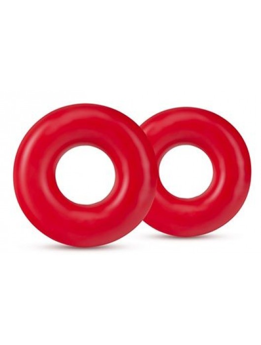 Набор из 2 красных эрекционных колец DONUT RINGS OVERSIZED - Blush Novelties - в Рязани купить с доставкой