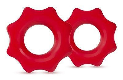 Набор из 2 красных фигурных эрекционных колец NUTZ - Blush Novelties - в Рязани купить с доставкой