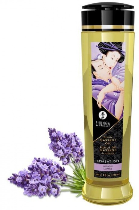 Массажное масло с ароматом лаванды Sensation - 240 мл. - Shunga - купить с доставкой в Рязани