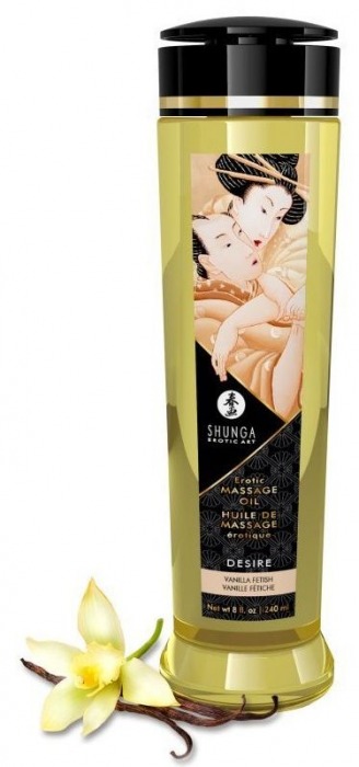 Массажное масло с ароматом ванили Desire - 240 мл. - Shunga - купить с доставкой в Рязани