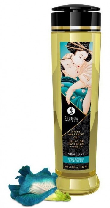 Массажное масло Sensual с цветочным ароматом - 240 мл. - Shunga - купить с доставкой в Рязани