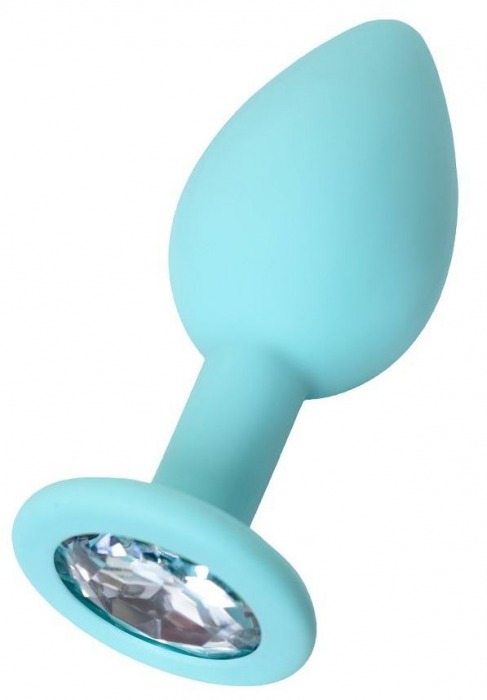 Мятная анальная пробка с прозрачным кристаллом Brilliant - 7 см. - ToyFa - купить с доставкой в Рязани