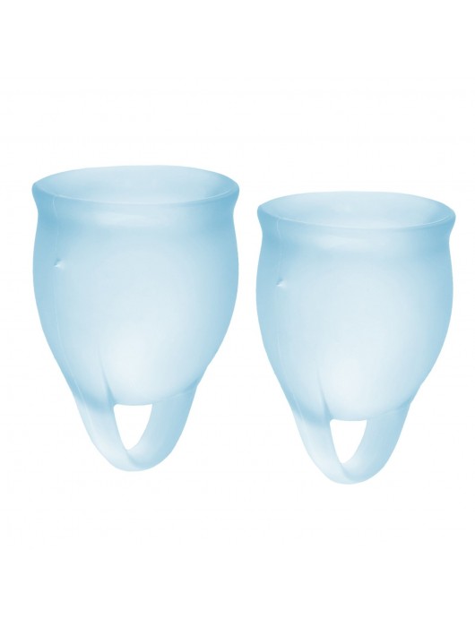 Набор голубых менструальных чаш Feel confident Menstrual Cup - Satisfyer - купить с доставкой в Рязани