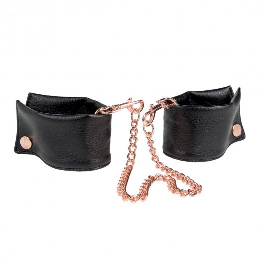 Черные мягкие наручники Entice French Cuffs с цепью - California Exotic Novelties - купить с доставкой в Рязани