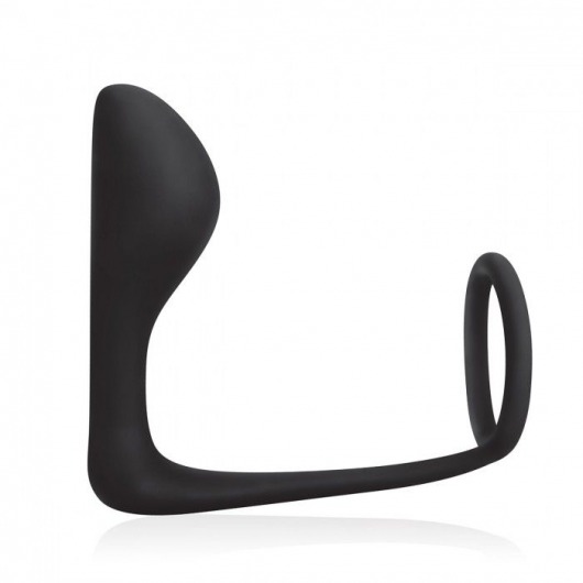 Стимулятор простаты с фиксацией эрекционным кольцом Prostate Gear - BlueLine - в Рязани купить с доставкой