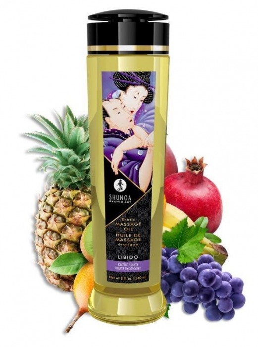 Массажное масло Libido Exotic Fruits с ароматом экзотических фруктов - 240 мл. - Shunga - купить с доставкой в Рязани