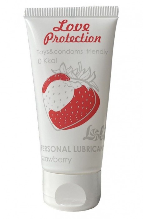 Лубрикант на водной основе с ароматом малины Love Protection Strawberry - 50 мл. - Lola Games - купить с доставкой в Рязани