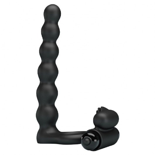 Черная насадка для двойной стимуляции Hercules Penis Sheath III - 15,3 см. - Baile - купить с доставкой в Рязани