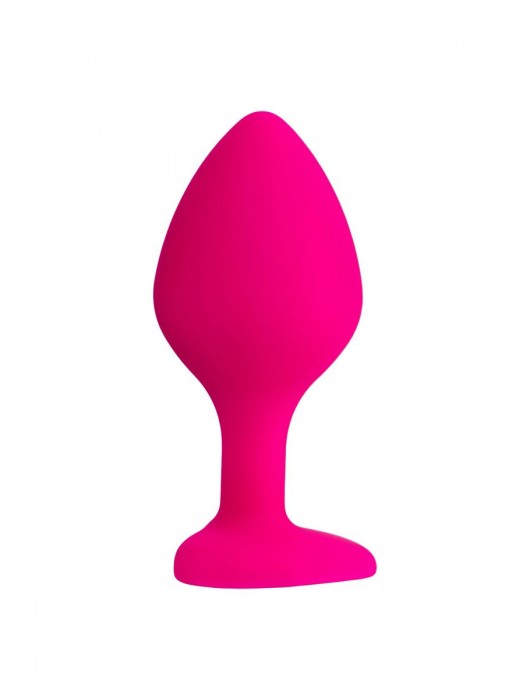 Розовая анальная втулка Diamond Heart с прозрачным кристаллом - 8 см. - ToyFa - купить с доставкой в Рязани