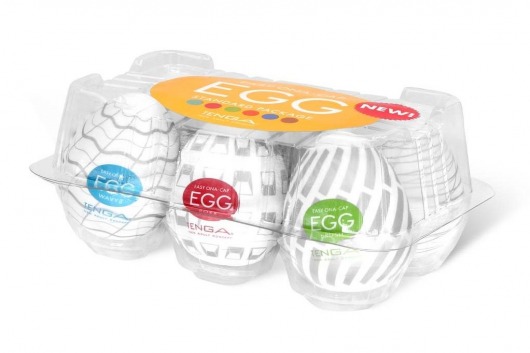 Набор из 6 мастурбаторов Tenga EGG Easy Beat с различным рельефом - Tenga - в Рязани купить с доставкой