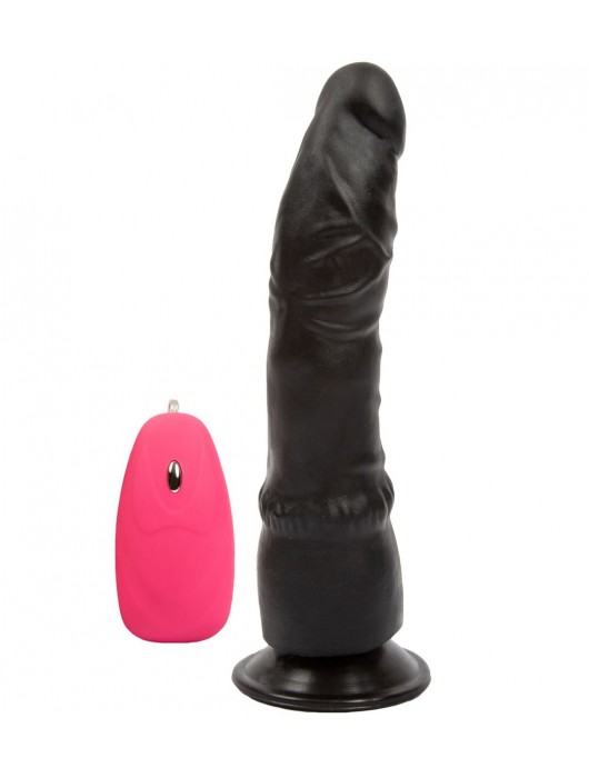 Чёрный вибратор-реалистик без мошонки на присоске - 19,3 см. - LOVETOY (А-Полимер)