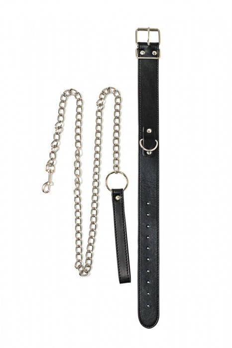 Черный ошейник с поводком Wild - Lola Games - купить с доставкой в Рязани