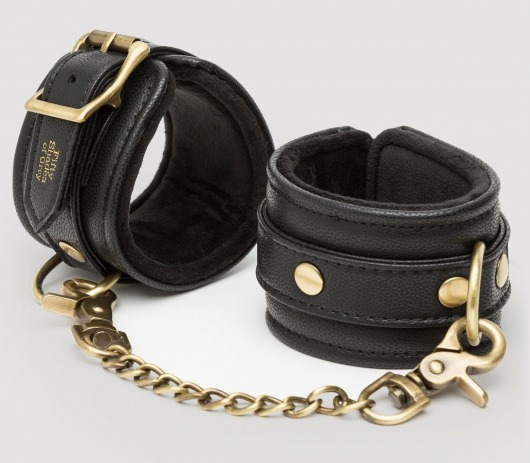 Черные наручники Bound to You Faux Leather Wrist Cuffs - Fifty Shades of Grey - купить с доставкой в Рязани