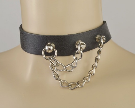 Черный чокер с двумя цепочками - Sitabella - купить с доставкой в Рязани
