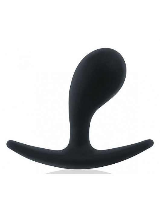Черная анальная пробка эргономичной формы - 5,5 см. - Sex Expert