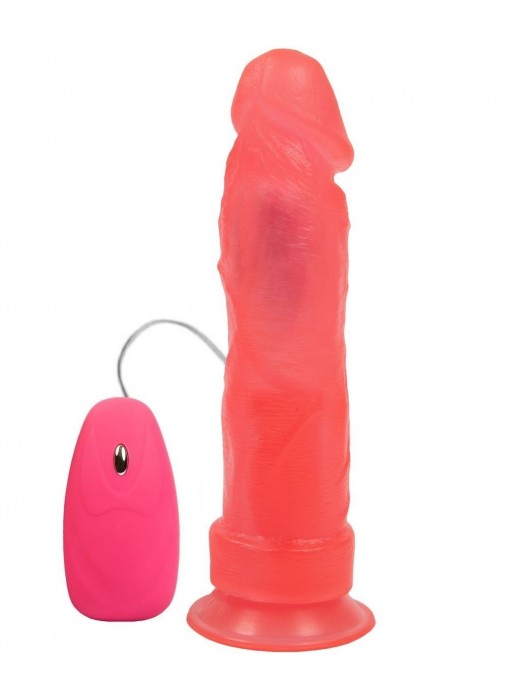 Розовый гелевый вибромассажер на присоске с пультом - 20,5 см. - LOVETOY (А-Полимер)