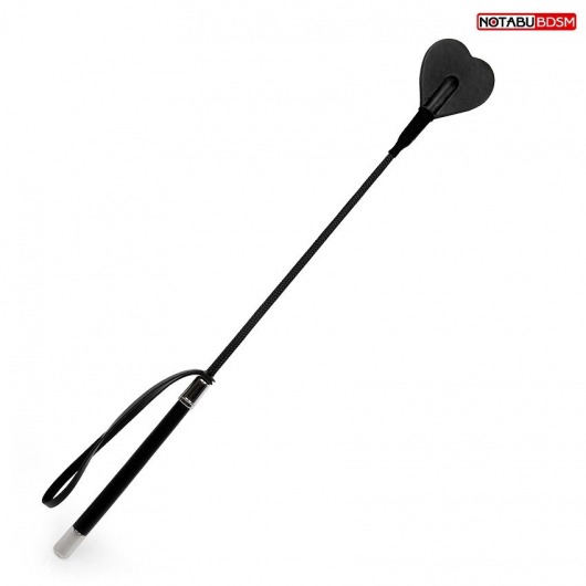 Черный стек с наконечником-сердечком - 54 см. - Notabu - купить с доставкой в Рязани