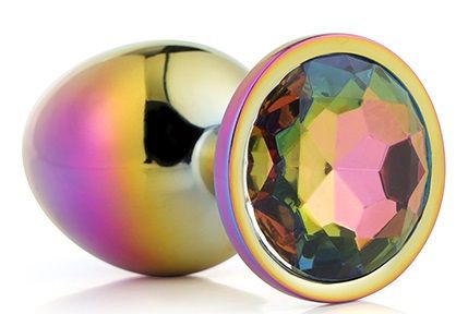 Голографическая анальная втулка с радужным кристаллом - 7,1 см. - Dream Toys - купить с доставкой в Рязани