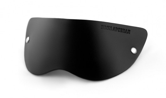 Черная плотная кожаная маска на глаза - БДСМ Арсенал - купить с доставкой в Рязани